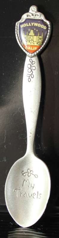 Souvenir tea spoon - Hollywood - My travels engraved