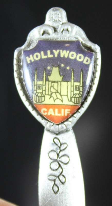 Souvenir tea spoon - Hollywood - My travels engraved
