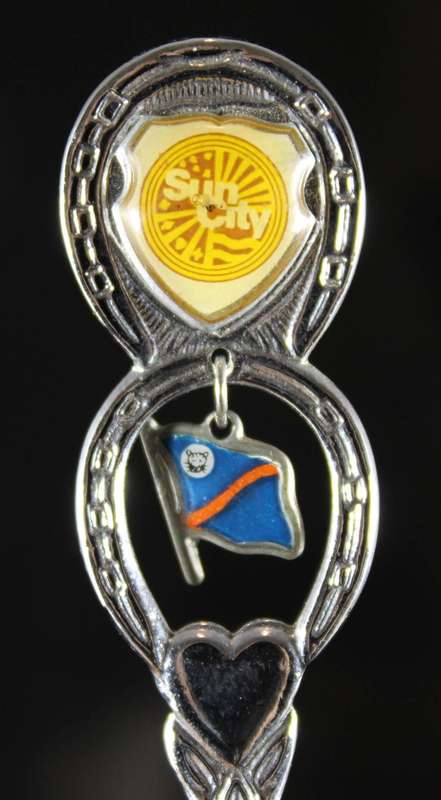 Souvenir tea spoon - Sun City - Bophuthatswana flag