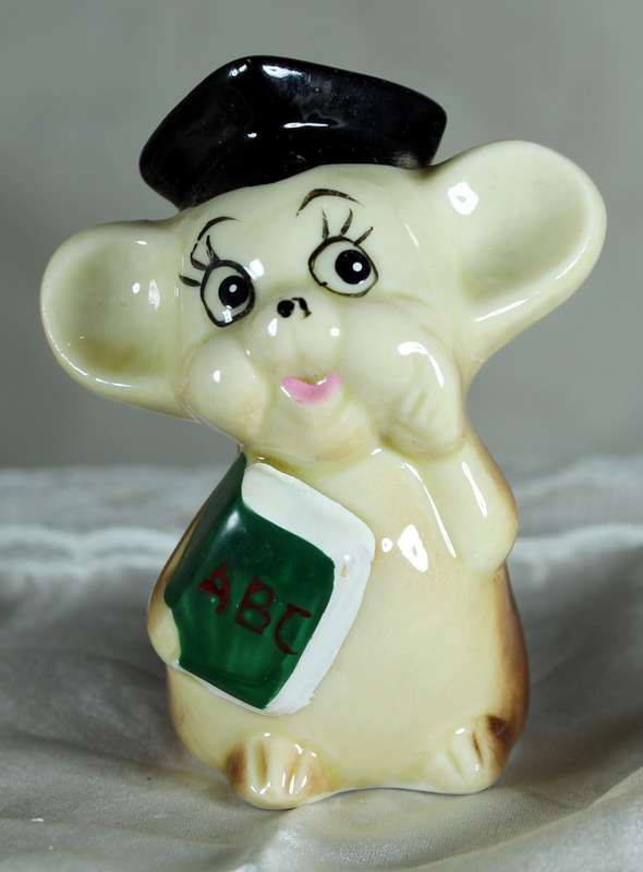 Vintage porcelain mouse - graduation student