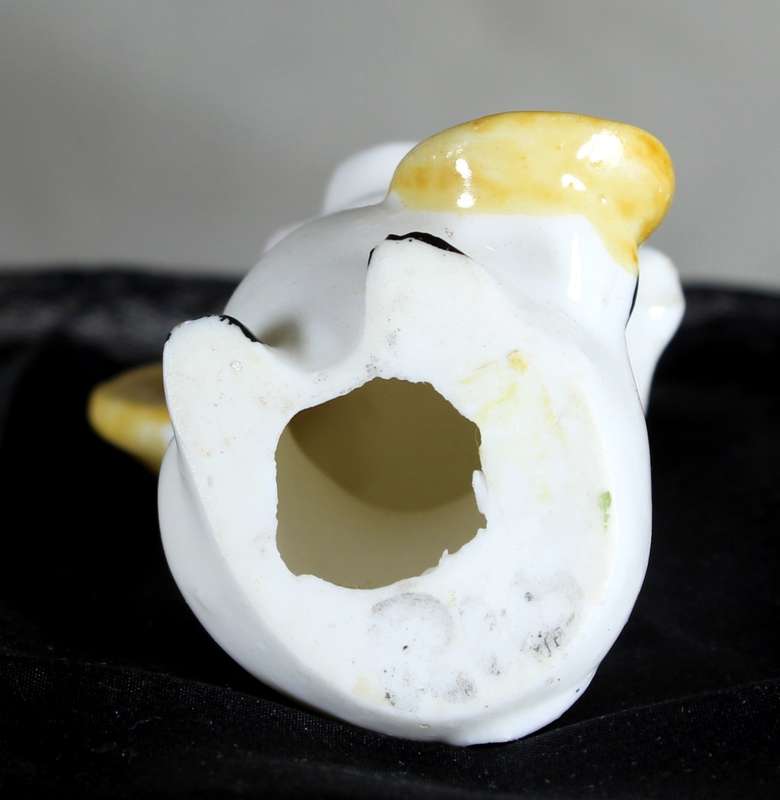 Vintage porcelain miniature musician pig - playing the cymbals