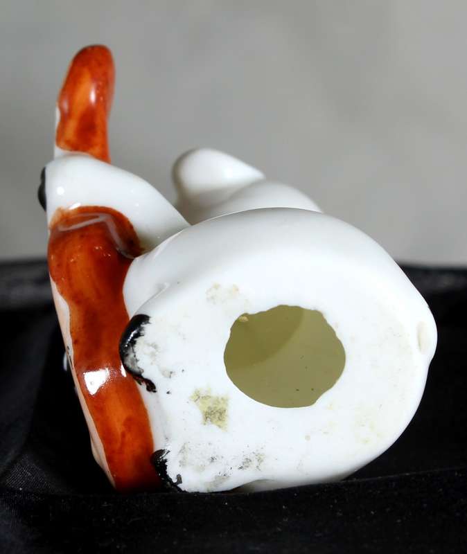 Vintage porcelain miniature musician pig - playing the guitar