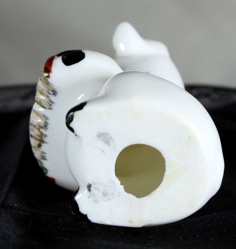 Vintage porcelain miniature musician pig - playing the accordion
