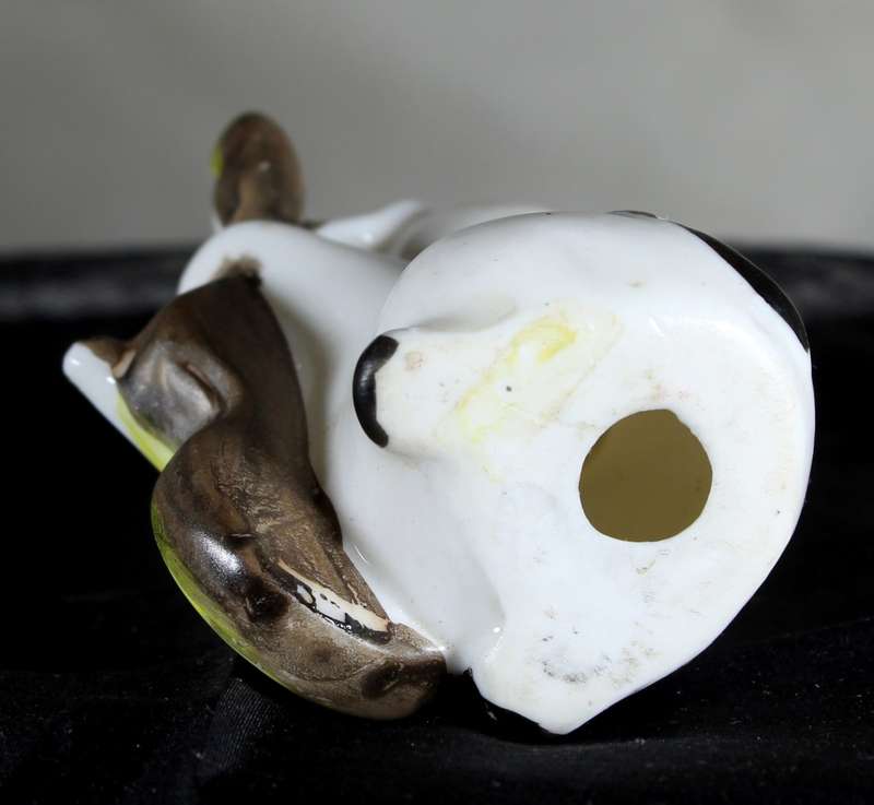 Vintage porcelain miniature musician pig - playing the cello