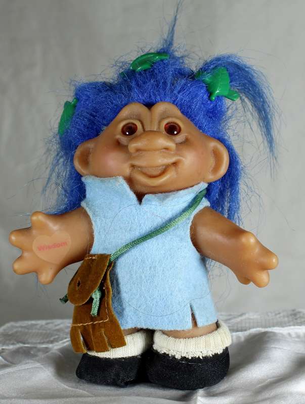 Vintage Olga P Tiddle Dam troll doll - wisdom