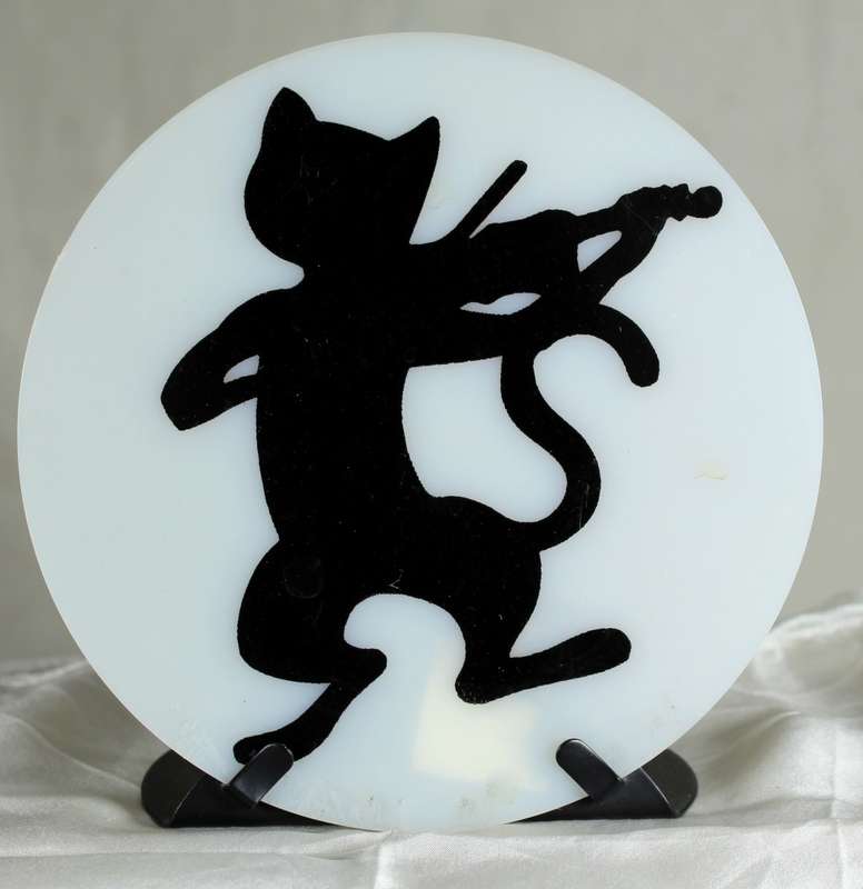 Matte Black Cat - Playing Violin - Tealight