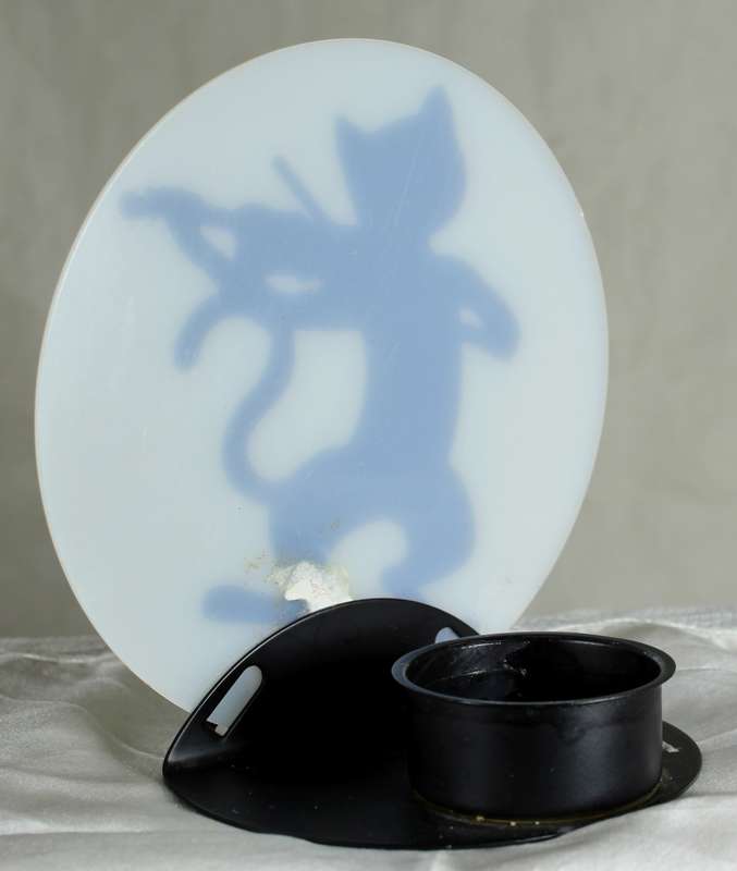 Matte Black Cat - Playing Violin - Tealight