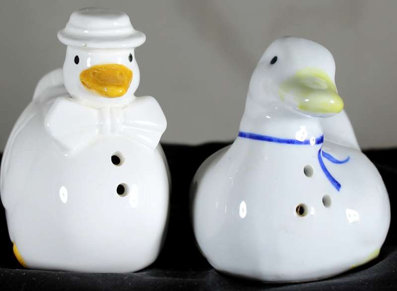 Pair of salt & pepper duck shakers