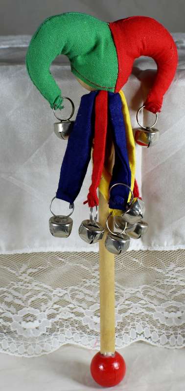 Clown with bells on stick