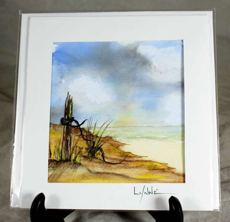 Lynne Jackson - desolate lake scene - watercolor greeting card