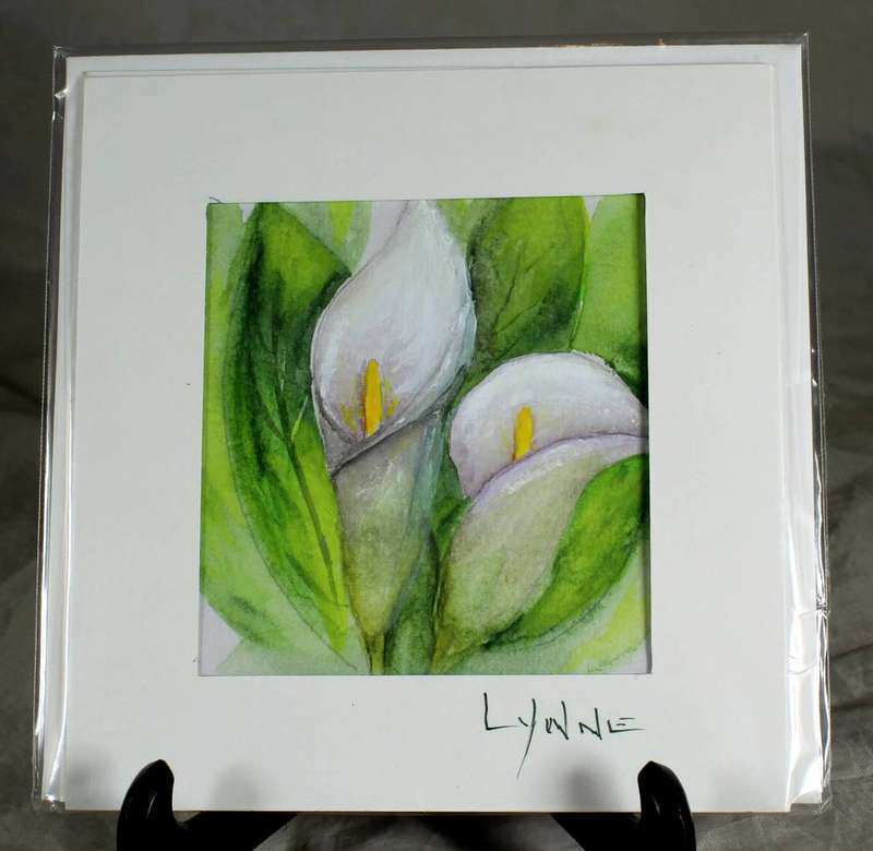 Lynne Jackson - arum lillies - watercolor greeting card