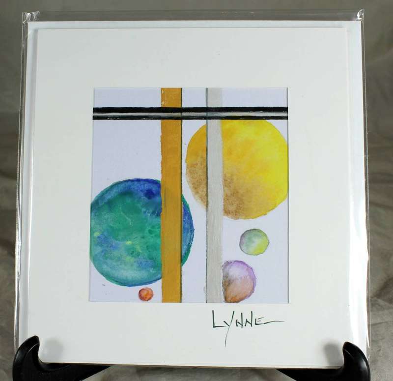 Lynne Jackson - lines & bubbles - watercolor greeting card