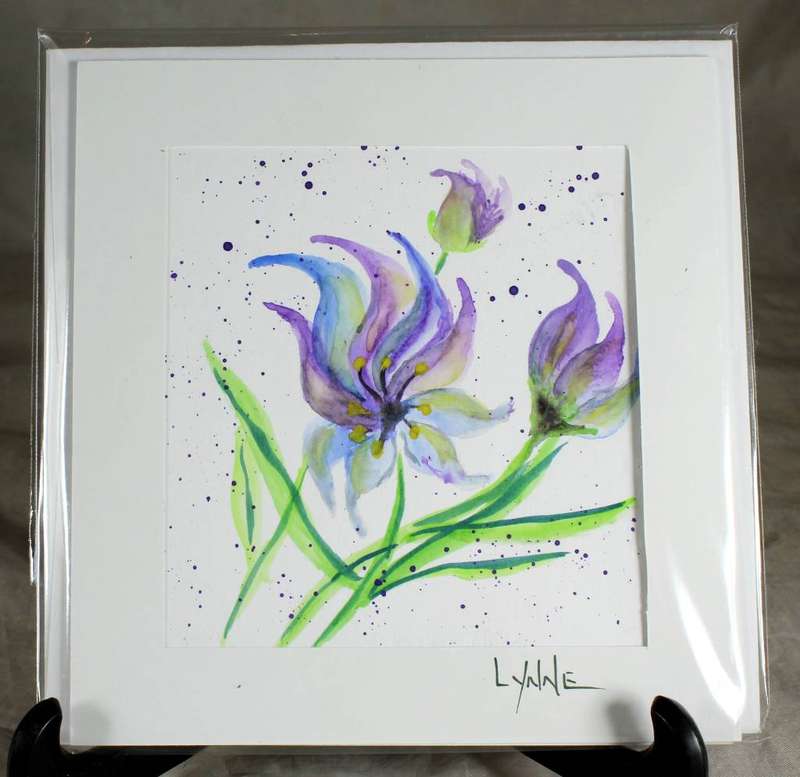 Lynne Jackson - violet flower - watercolor greeting card