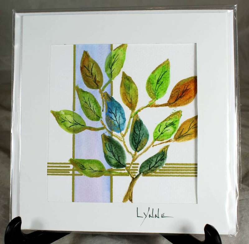 Lynne Jackson - golden leaves - watercolor greeting card