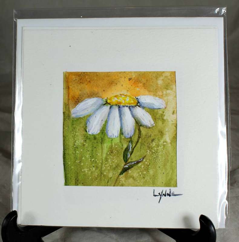 Lynne Jackson - flower at sunset - watercolor greeting card
