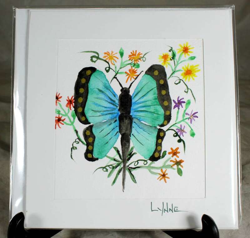 Lynne Jackson - colorful butterfly - watercolor greeting card
