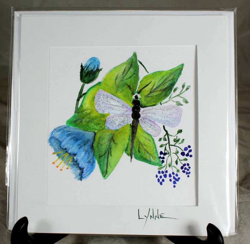 Lynne Jackson - glitter butterfly - watercolor greeting card