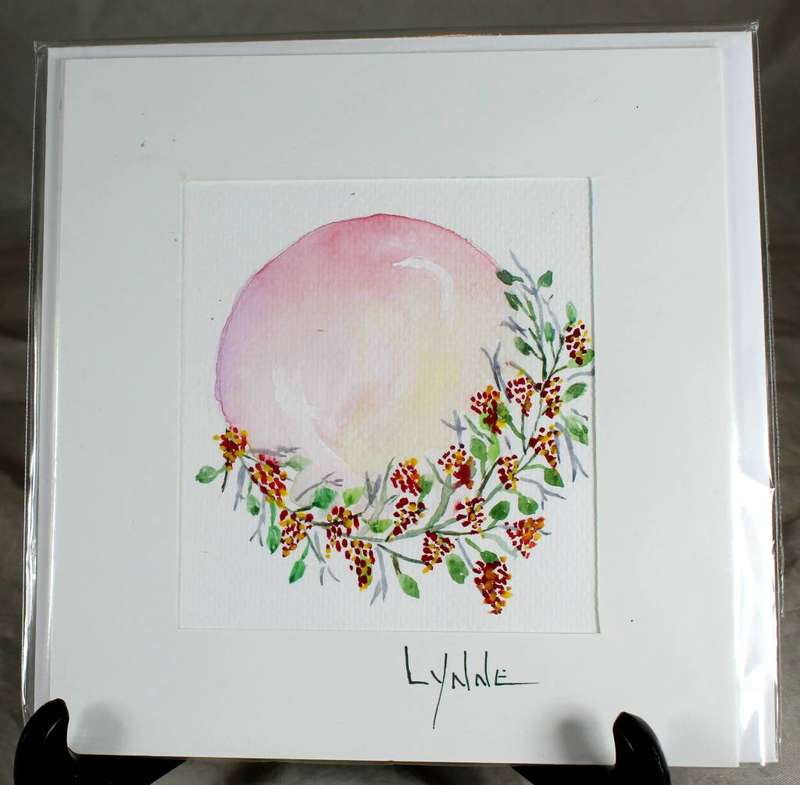 Lynne Jackson - grapes & moon - watercolor greeting card