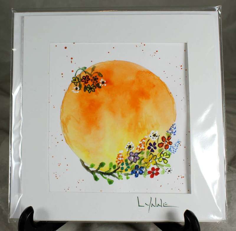 Lynne Jackson - flowers & sun - watercolor greeting card