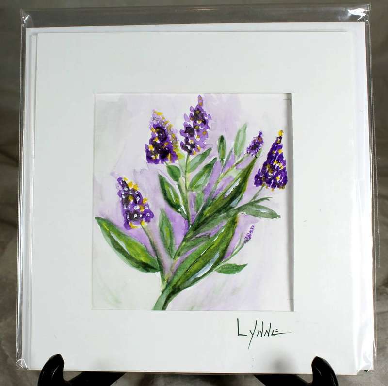 Lynne Jackson - violet flowers - watercolor greeting card