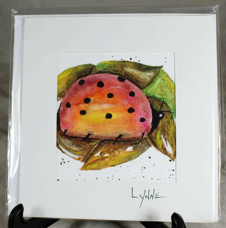 Lynne Jackson - ladybug - watercolor greeting card
