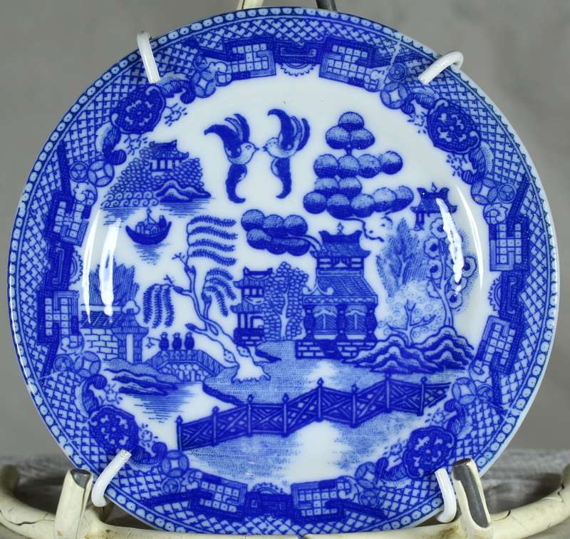 Small blue willow display plate