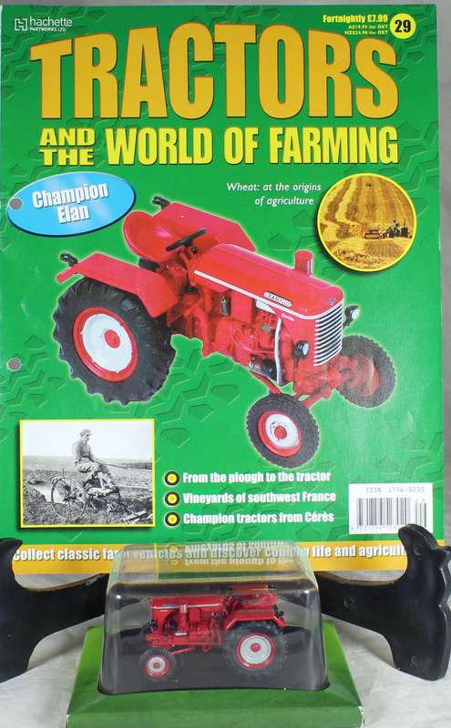 Collectible tractor & info sheet - Champion Elan