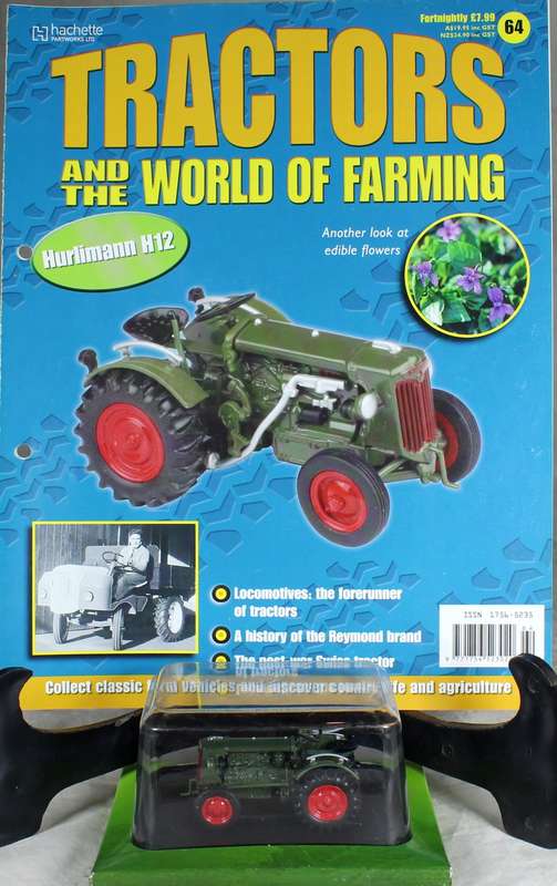Collectible tractor & info sheet - Hurlimann H12