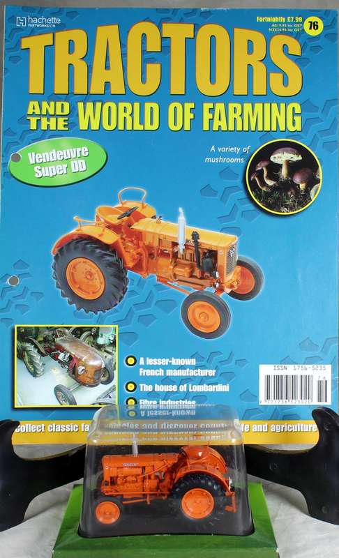 Collectible tractor & info sheet - Vendeuvre Super DD
