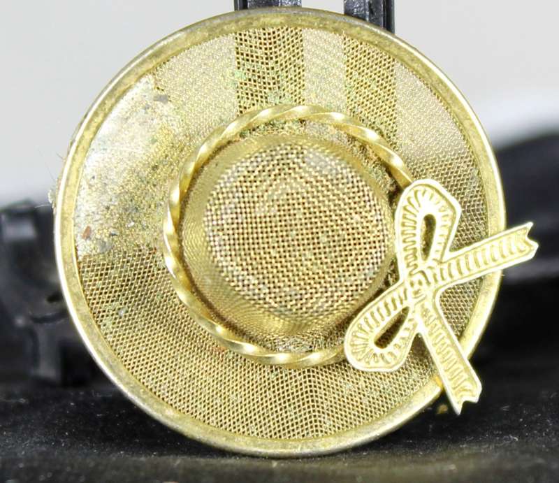 Miniature brass brimmed hat
