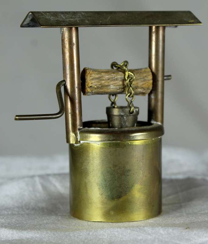 Miniature brass wishing well