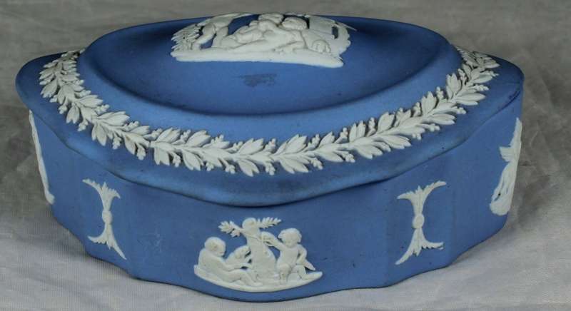 Blue Wedgwood - Jasper Ware - Lidded Trinket Box