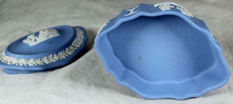 Blue Wedgwood - Jasper Ware - Lidded Trinket Box