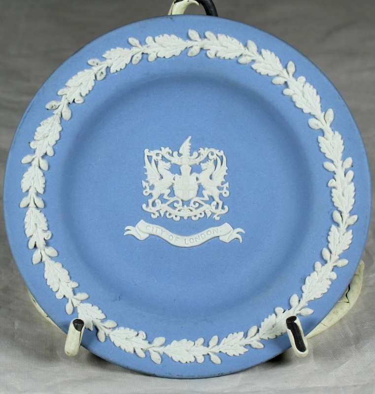 Blue Wedgwood - Jasper Ware - display plate - city of London