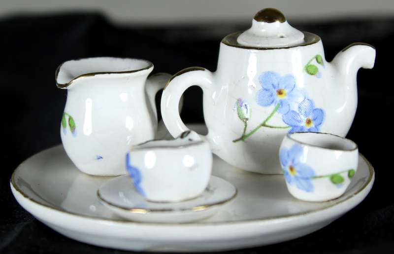 Miniature Porcelain Tea for One Set - Bid Now!