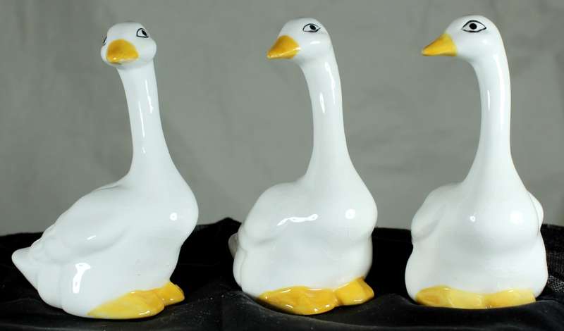 Set of Three Porcelain Ducks