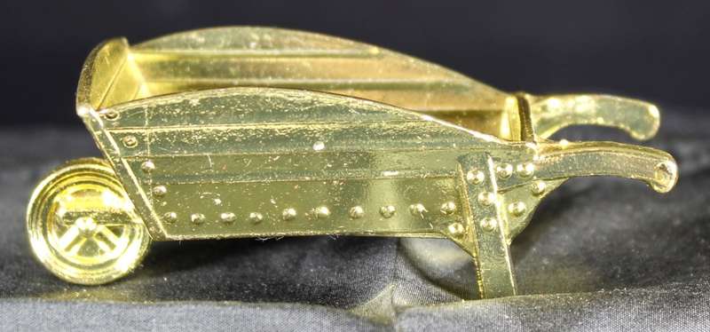 Miniature Brass Wheelbarrow