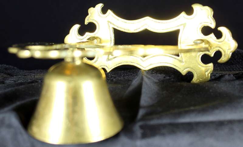 Brass Bell with Birds on a Stand