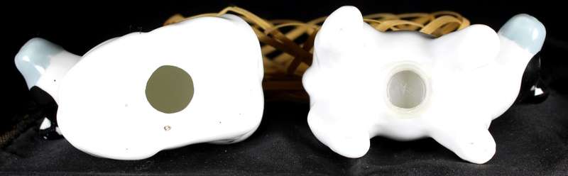 Porcelain Cow Salt & Pepper Set in a Basket