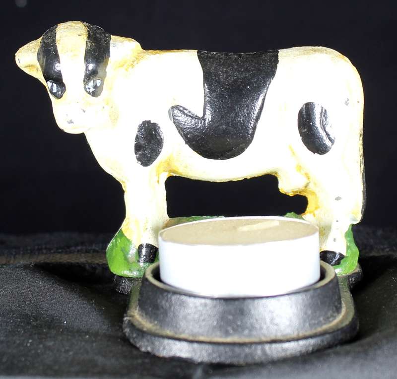 Vintage Cast Iron Cow Candle Holder