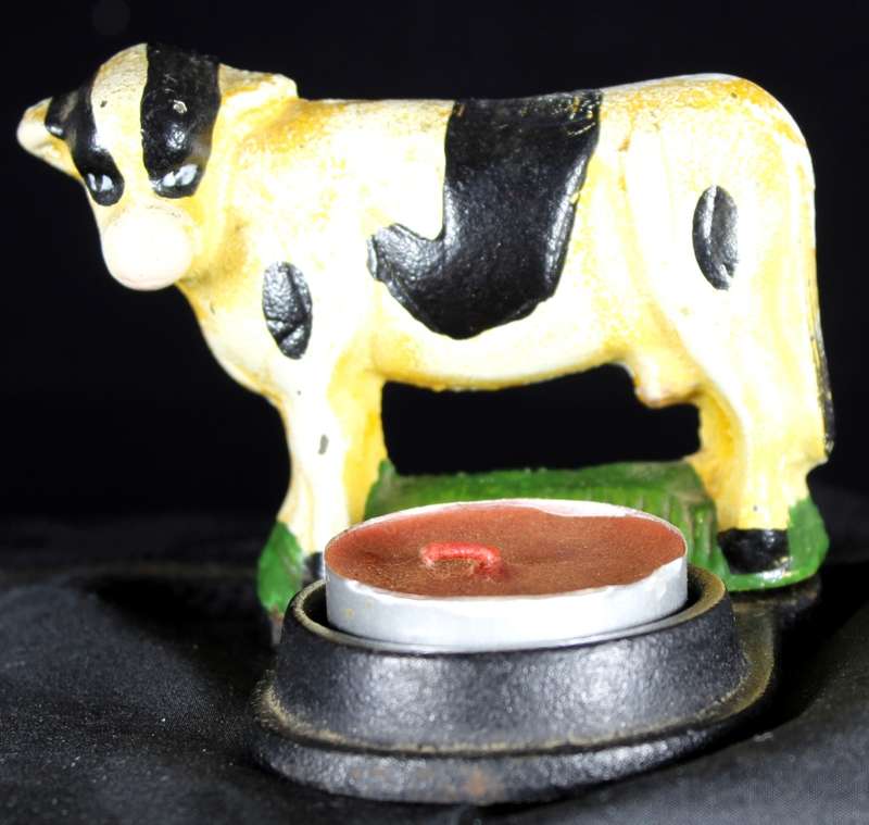 Vintage Cast Iron Cow Candle Holder