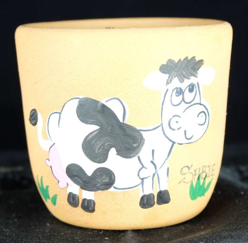 Small Sable Cow Candle Holder