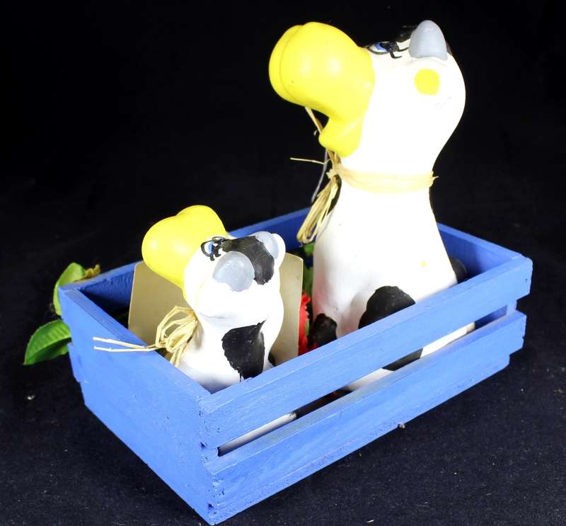 Ceramic Cow Family in a Pen