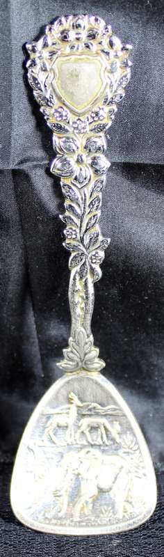 Souvenir Sugar Spoon - Highly Relieved Animals