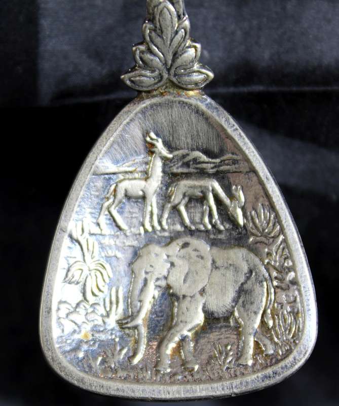 Souvenir Sugar Spoon - Highly Relieved Animals
