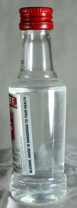 Mini Liquor Bottle - Smirnoff Vodka (50ml) - Plastic Bottle - BID NOW!!!