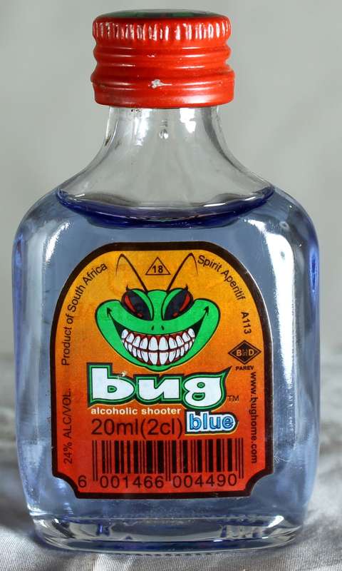 Mini Liquor Bottle - Bug Blue (20ml)