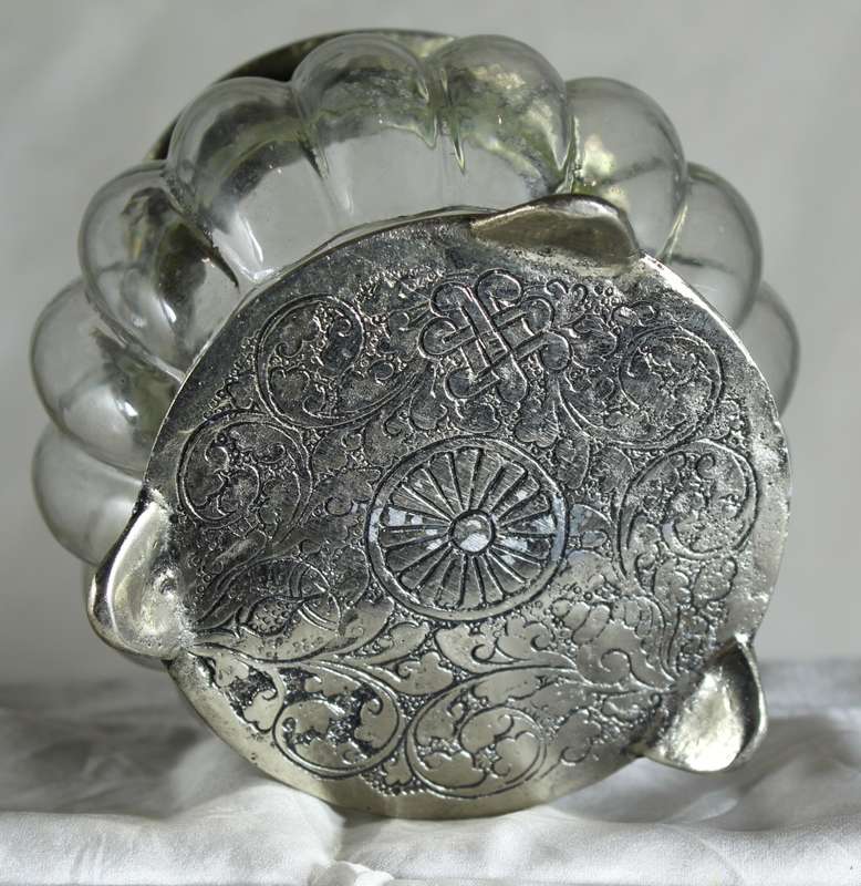 Glass Vase with Silver Plated Embellishment - BID NOW!!!
