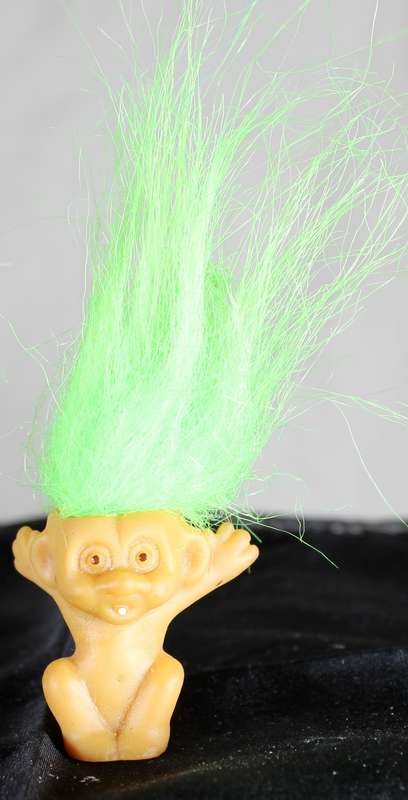 Miniature Troll with Neon Green Hair - BID NOW!!!