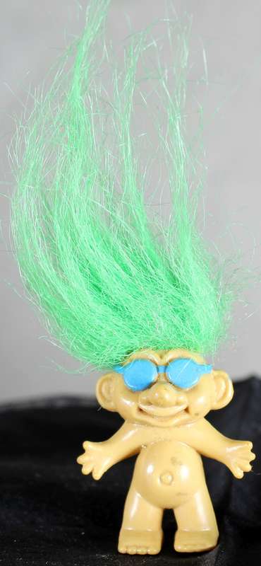 Miniature Troll with Green Hair & Blue Glasses - BID NOW!!!